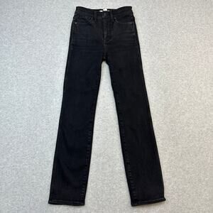 Madewell Stovepipe Jeans WMNS 23 Black Rinse Wash Stretch Mid Rise Straight Leg